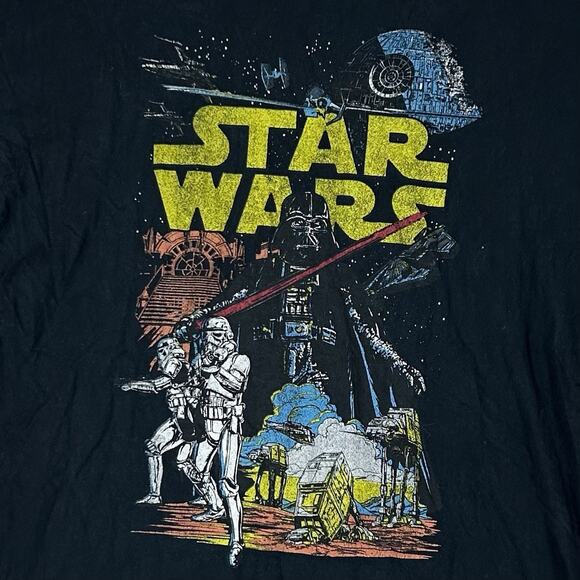 FifthSun Star Wars Lord Darth Vader Retro Spellout Shirt Mens Large Tee Black - Picture 2 of 7